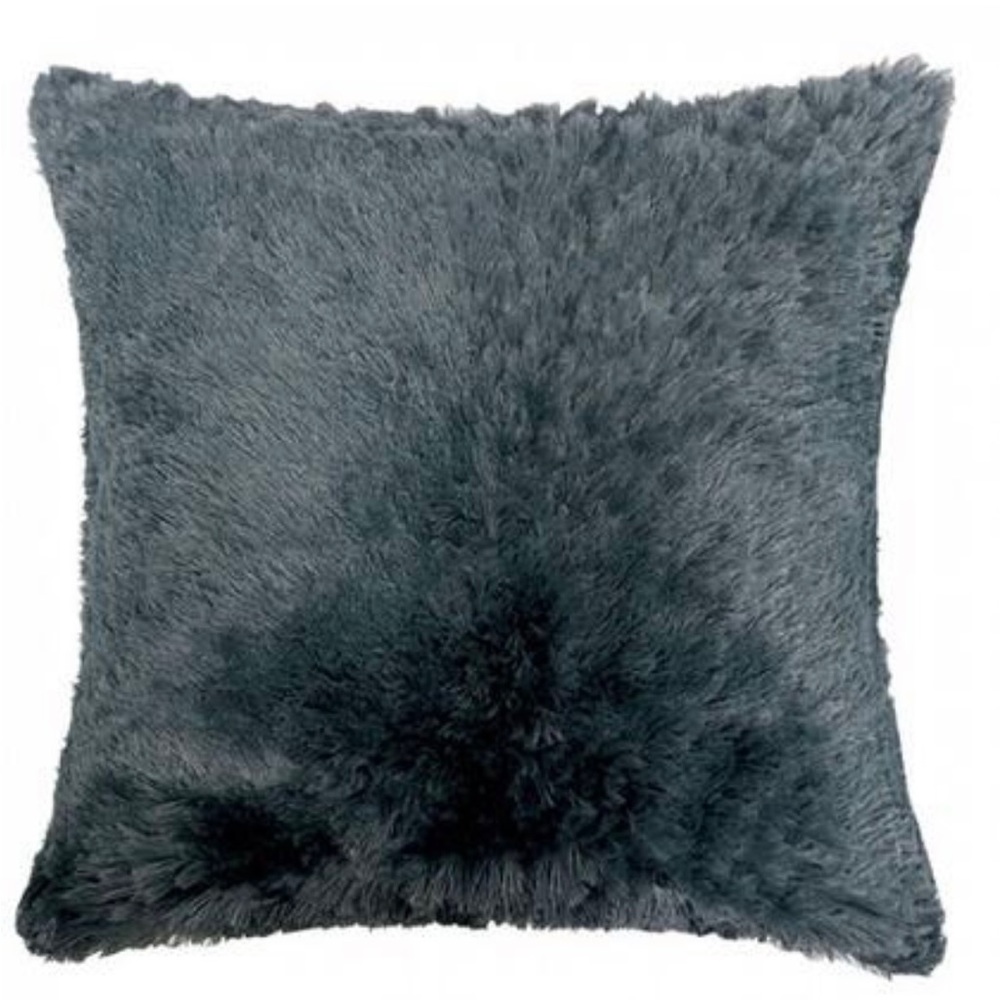 Pillow Faux Fur Dark Gray 2 set - Picture 2 of 5